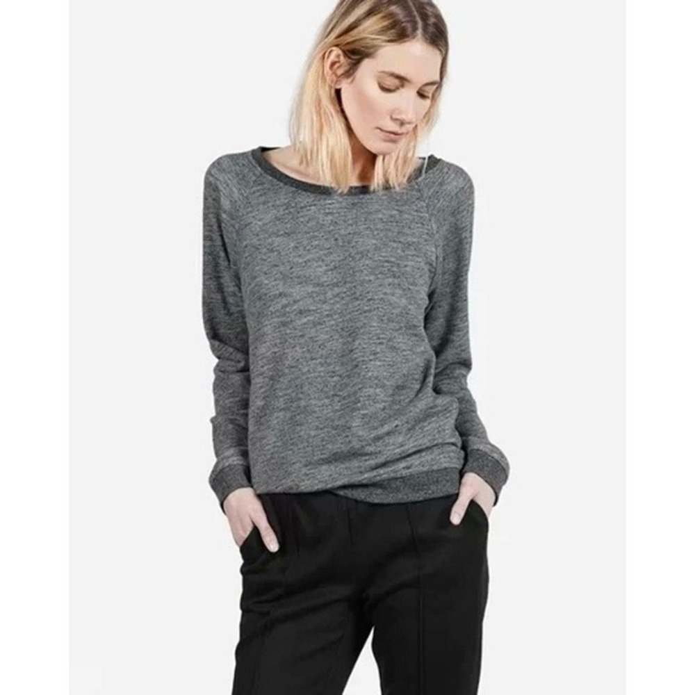 Everlane Womens Heather Gray‎ Crew Neck Long Sleeve Pullover Top - Small